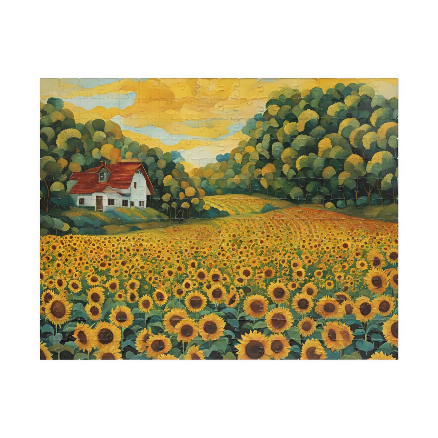 Sunflower Serenity A Countryside Escape Puzzle, 110, 252, 520, 1014-piece