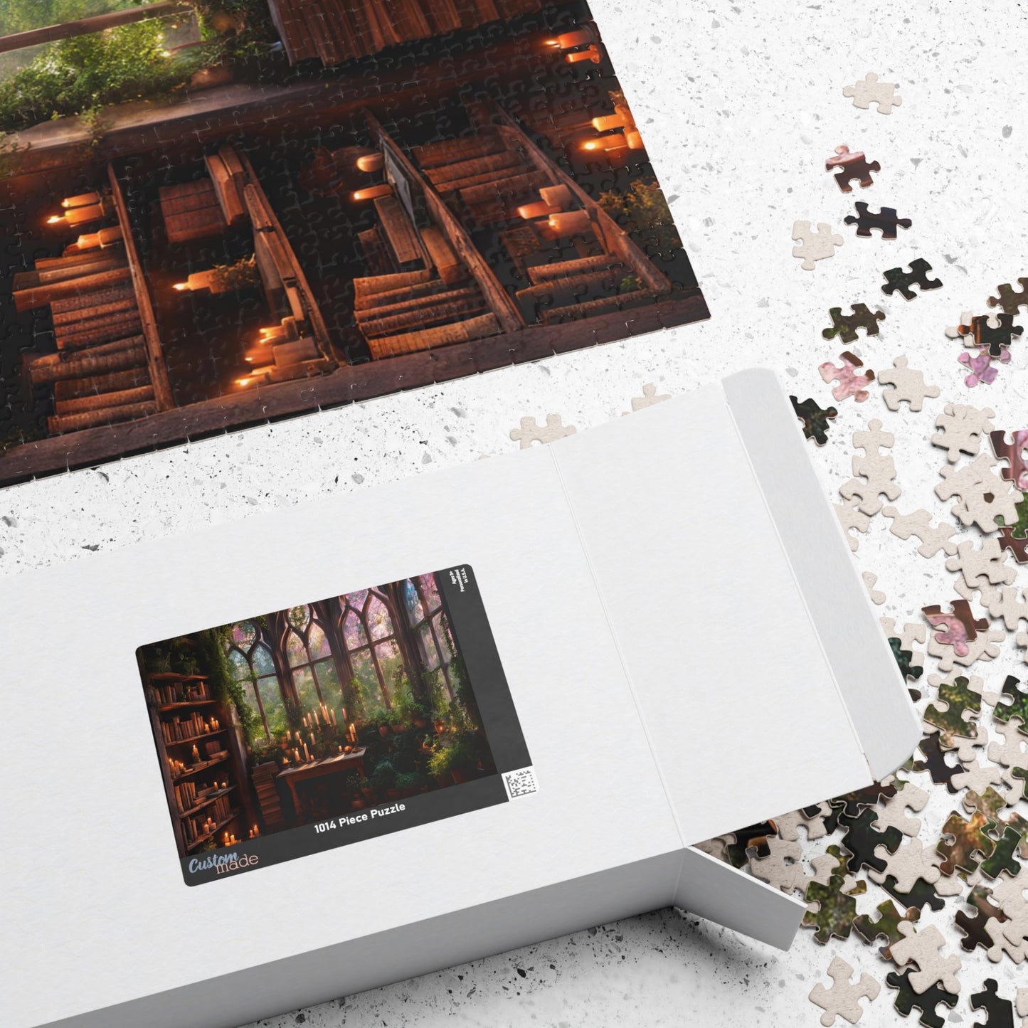 Magical Cozy Library Puzzle, 110, 252, 520, 1014-piece, Magical cozy library puzzle with enchanted books and mystical artifacts"