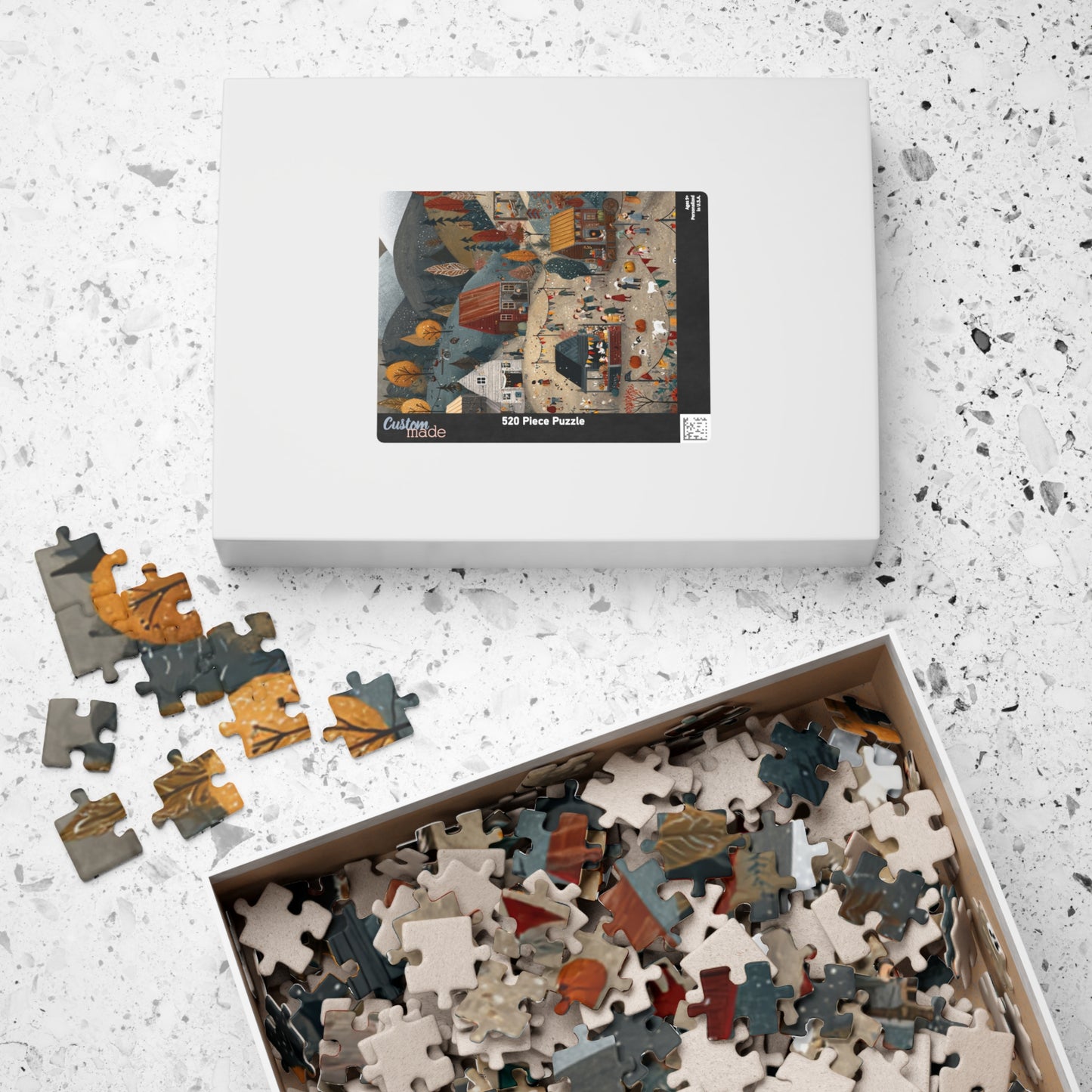 Autumn in a Countryside Village Puzzle | Scenic Fall Landscape | Cozy Autumn Jigsaw | Gift for Nature & Puzzle Lovers | Jazz N’ Coffee Puzzles