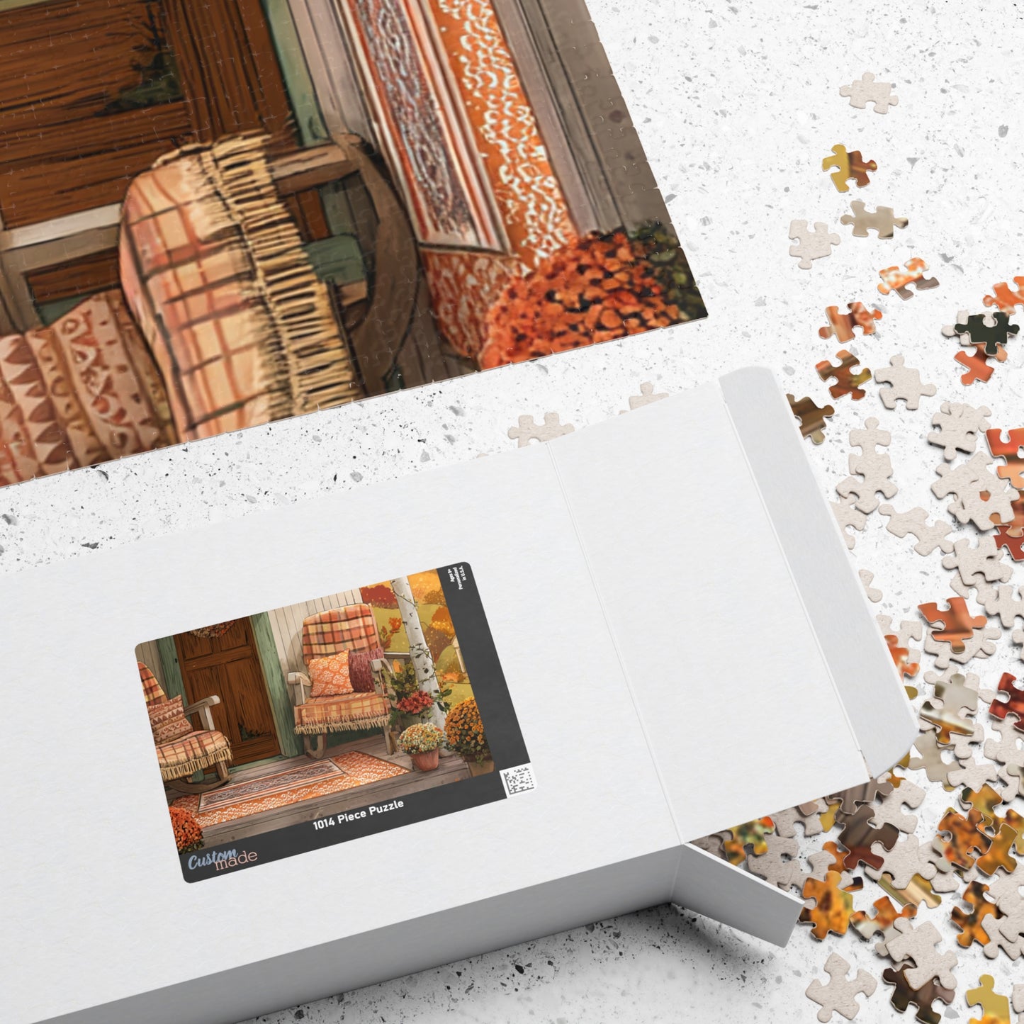 Autumn Porch Puzzle – Cozy Fall Front Porch Jigsaw (110/252/520/1014 pcs)