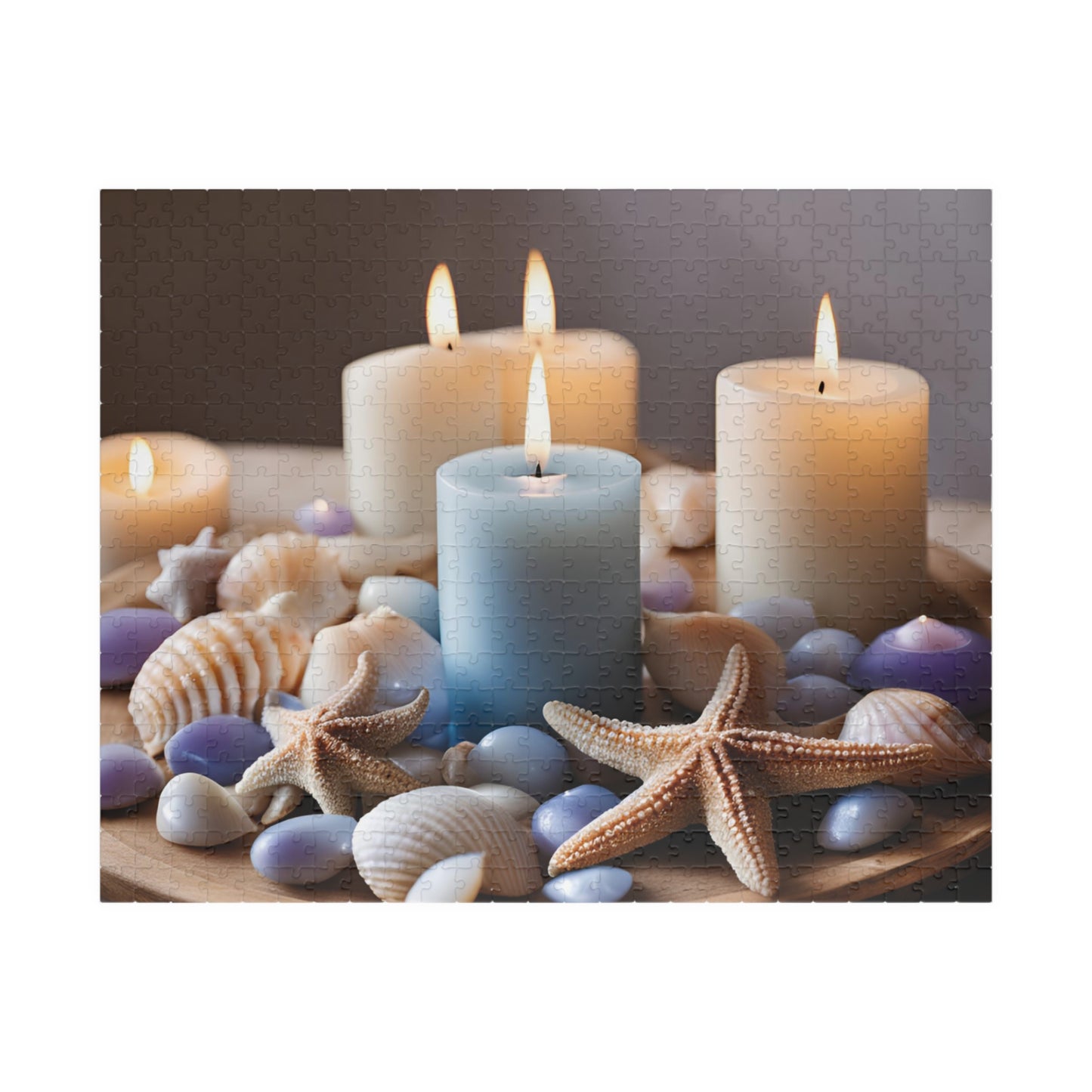 Coastal Charm: Seashell & Candle Serenity Puzzle (110, 252, 520, 1014-piece)