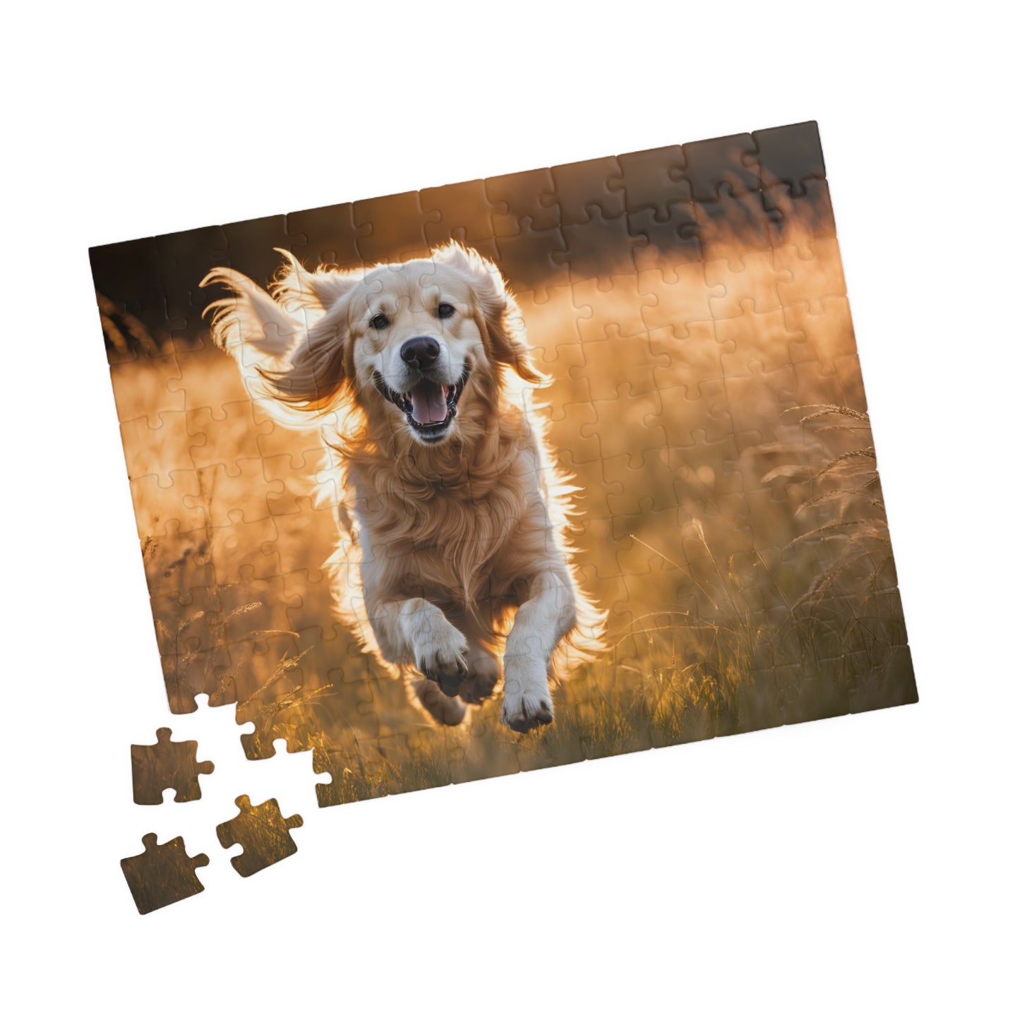 Golden Retriever Puzzle - Joyful Pet Jigsaw Game, Animal Lovers Gift, Family Fun Activity, Dog-Themed Home Decor