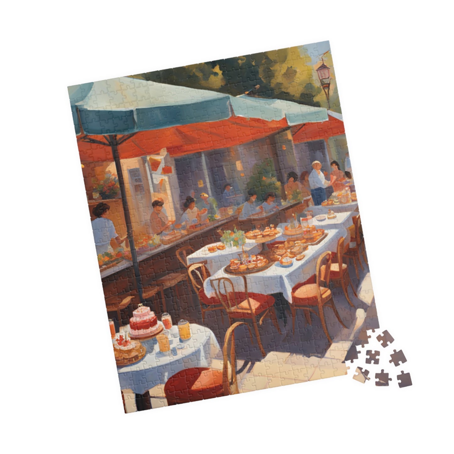 Summer Breeze at the Café: A Sunlit Escape Puzzle - 110, 252, 520, 1014 Pieces
