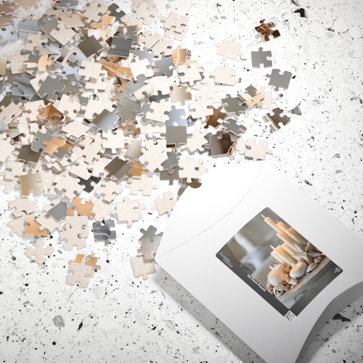 Coastal Elegance: Candles, Starfish & Seashells Puzzle, 110-1014 pieces, Relaxing Home Activity, Perfect Gift for Puzzle Lovers, Cozy Decor