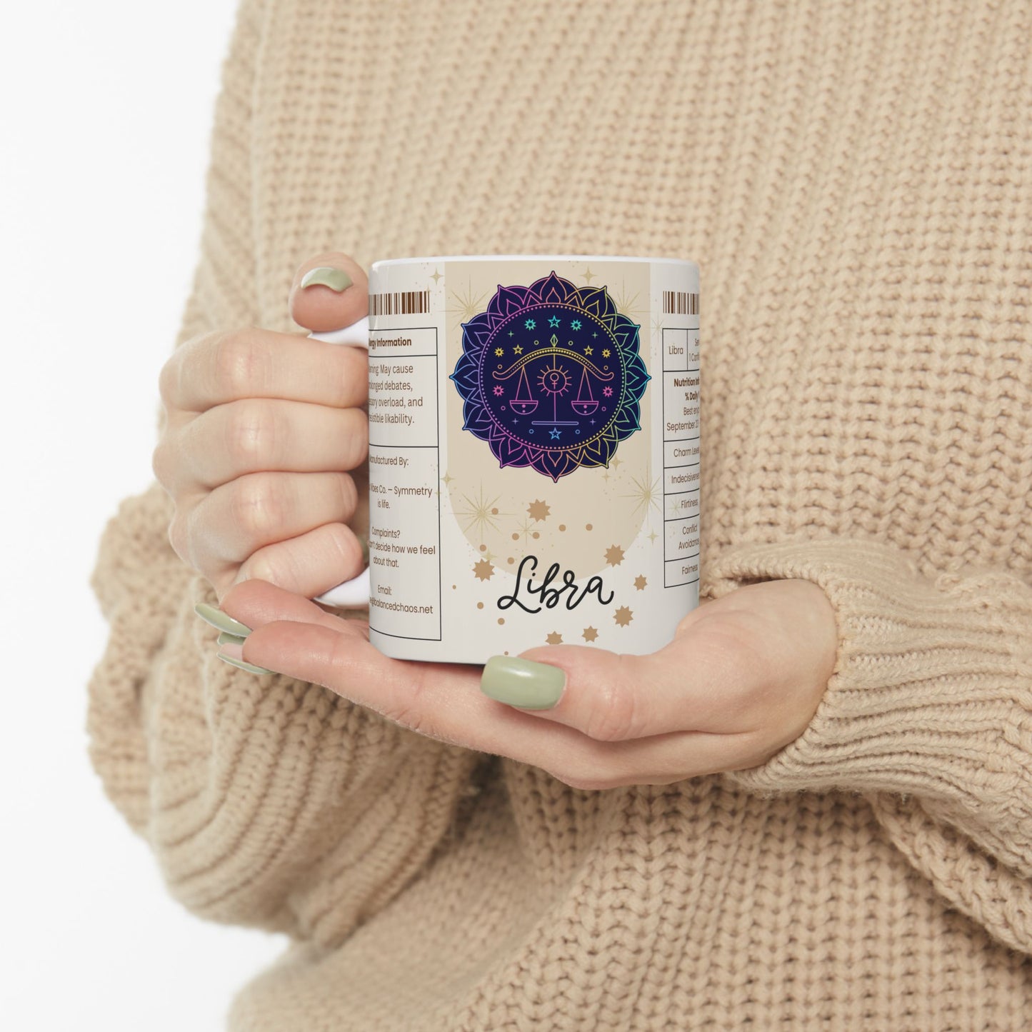 Libra Zodiac Ceramic Mug | Astrology Gift, Horoscope Mug, Spiritual Drinkware, Astrology Kitchen Decor, Personalized Birthday Gift