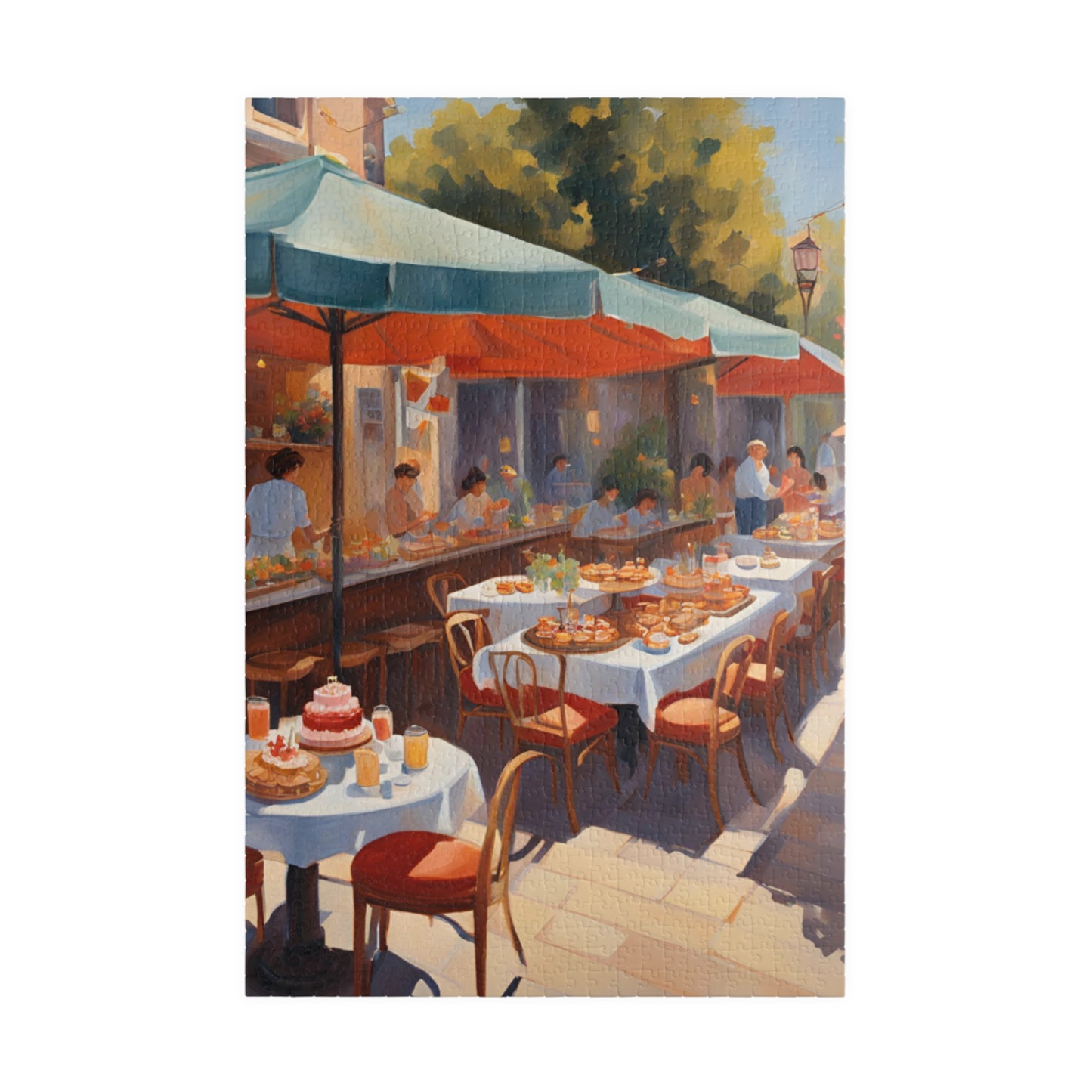 Summer Breeze at the Café: A Sunlit Escape Puzzle - 110, 252, 520, 1014 Pieces