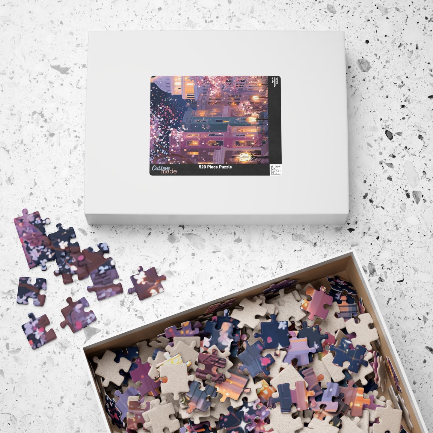 Washington DC Cherry Blossom Cityscape Puzzle — Scenic Nighttime Street 110–1014 Piece Jigsaw