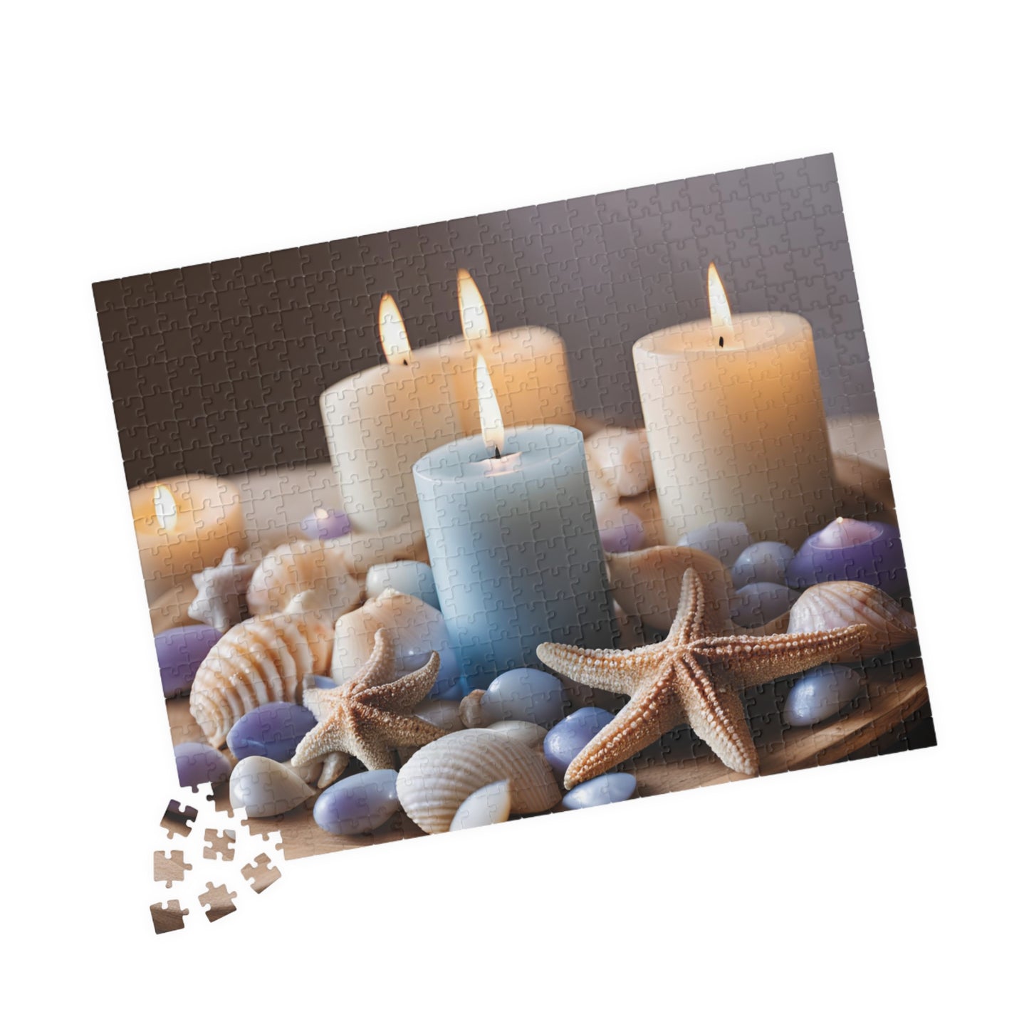 Coastal Charm: Seashell & Candle Serenity Puzzle (110, 252, 520, 1014-piece)