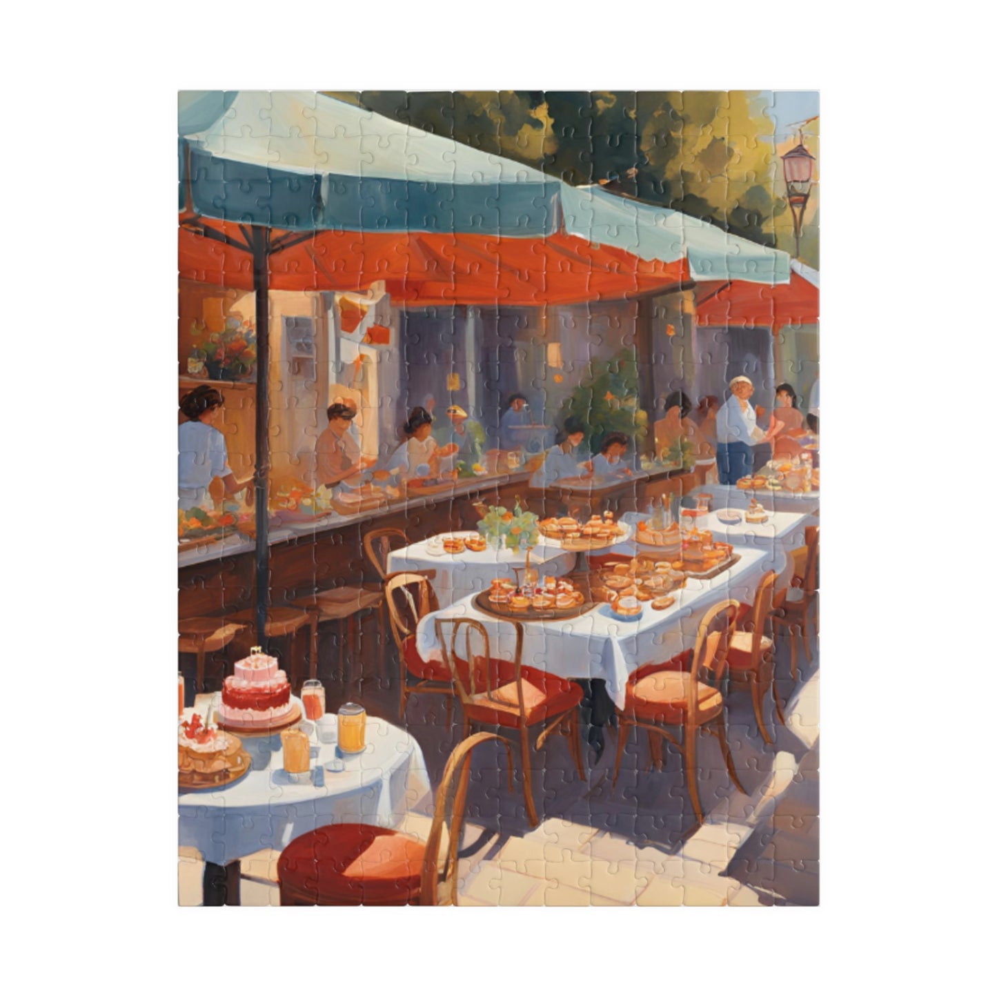 Summer Breeze at the Café: A Sunlit Escape Puzzle - 110, 252, 520, 1014 Pieces