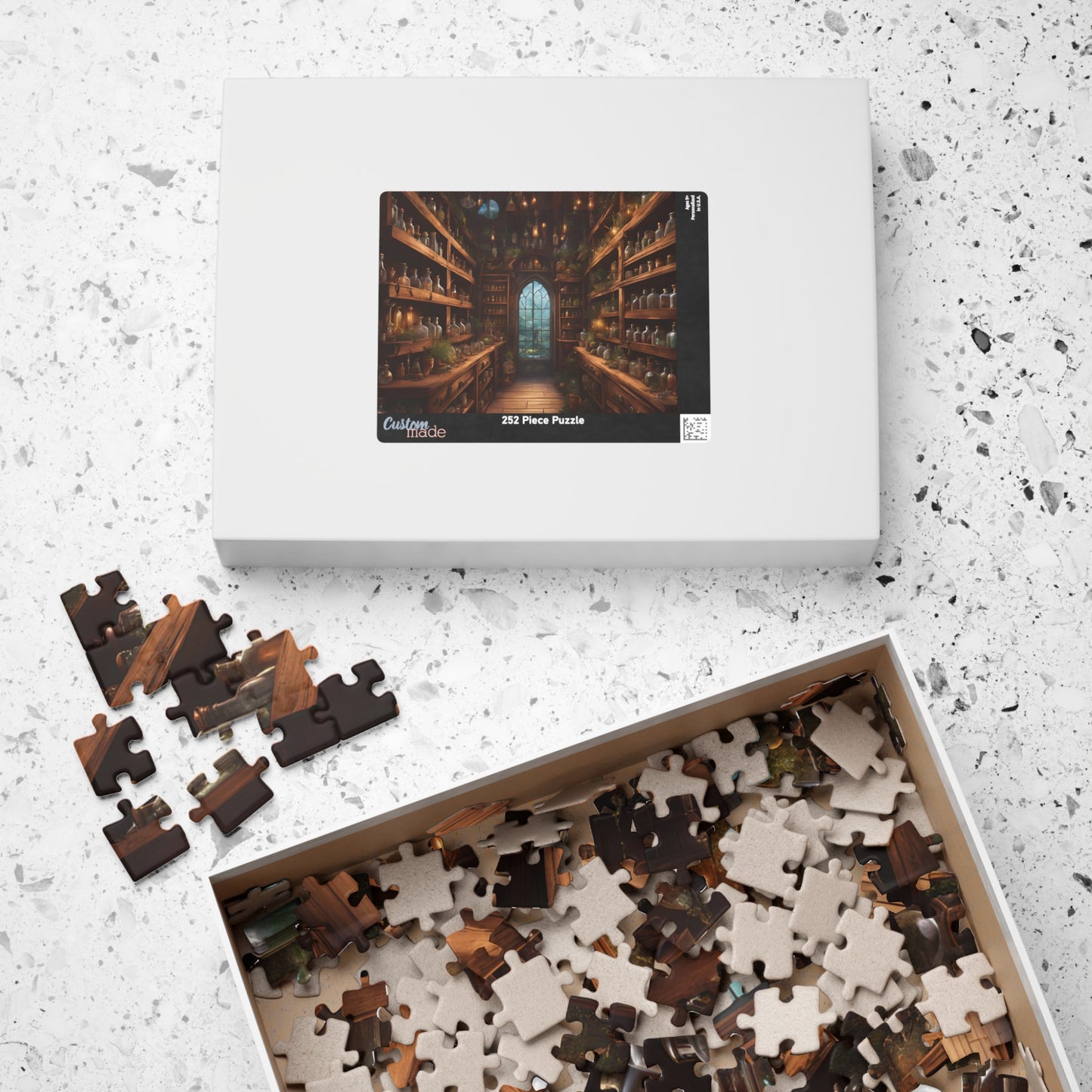 The Potion Vault Puzzle (110, 252, 520, 1014-piece), alchemy puzzle, potion puzzle, witchy puzzle, magic puzzle,