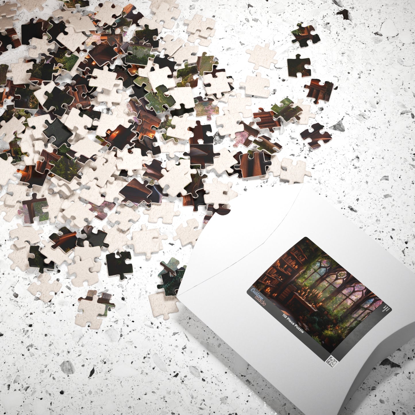 Magical Cozy Library Puzzle, 110, 252, 520, 1014-piece, Magical cozy library puzzle with enchanted books and mystical artifacts"