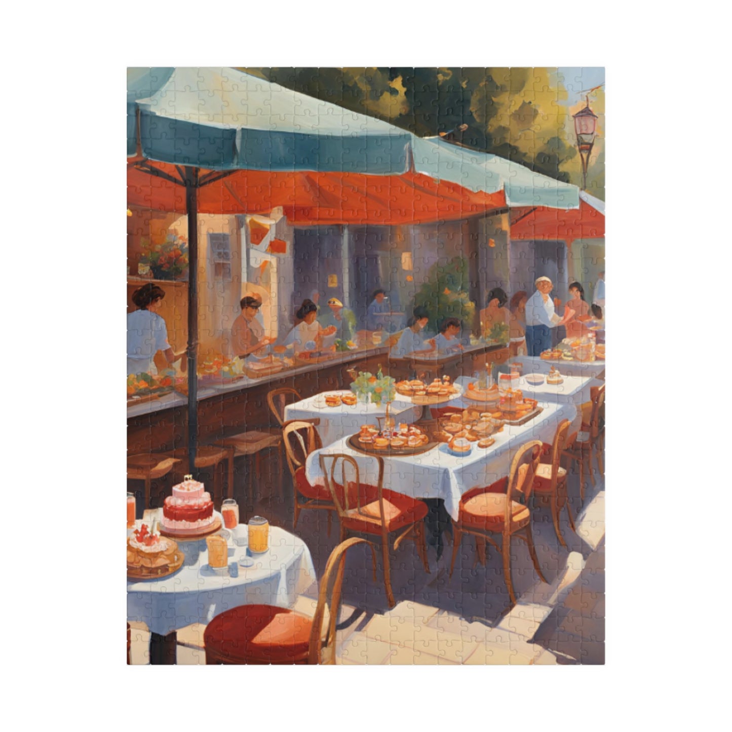 Summer Breeze at the Café: A Sunlit Escape Puzzle - 110, 252, 520, 1014 Pieces