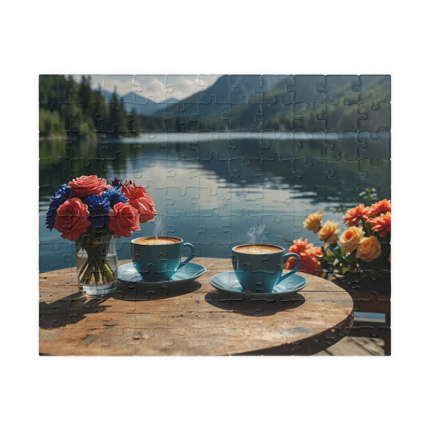 Serene Morning: Coffee Lake View Puzzle, 110-1014-piece Jigsaw, Nature Photography Gift, Relax & Unwind, Perfect for Home Decor