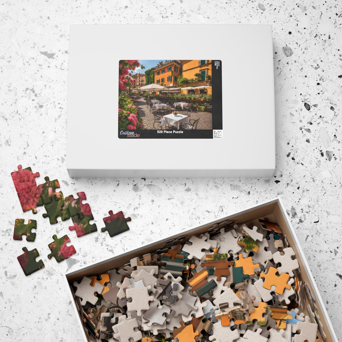 Outdoor Italian Café Puzzle , Cozy Family Activity, Gift for Puzzle Lovers, Home Décor Challenge, Perfect for Gathering