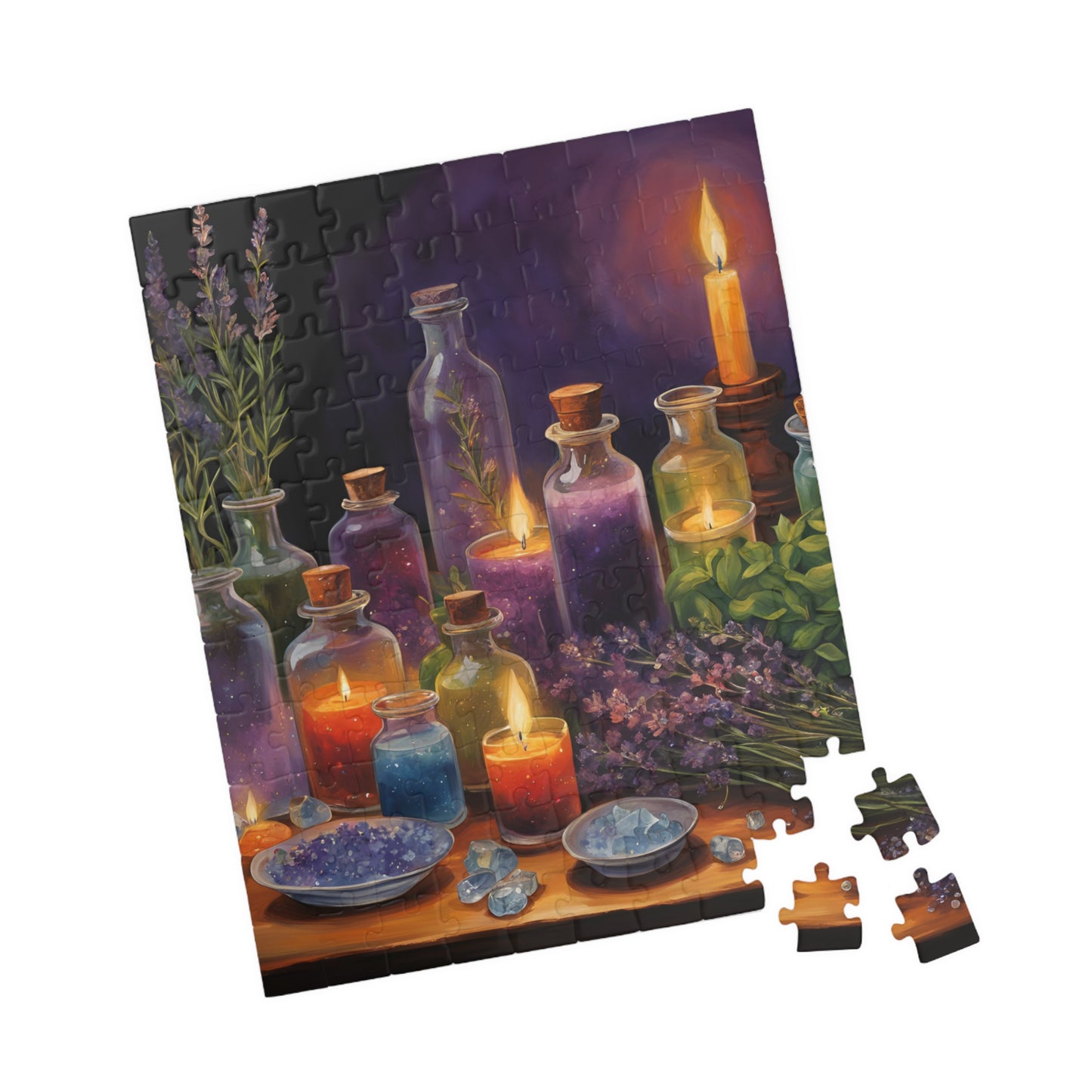 Candles & Crystals: The Enchanted Flame Puzzle (110, 252, 520, 1014-piece), Candles and crystals mystical puzzle with energy and magic