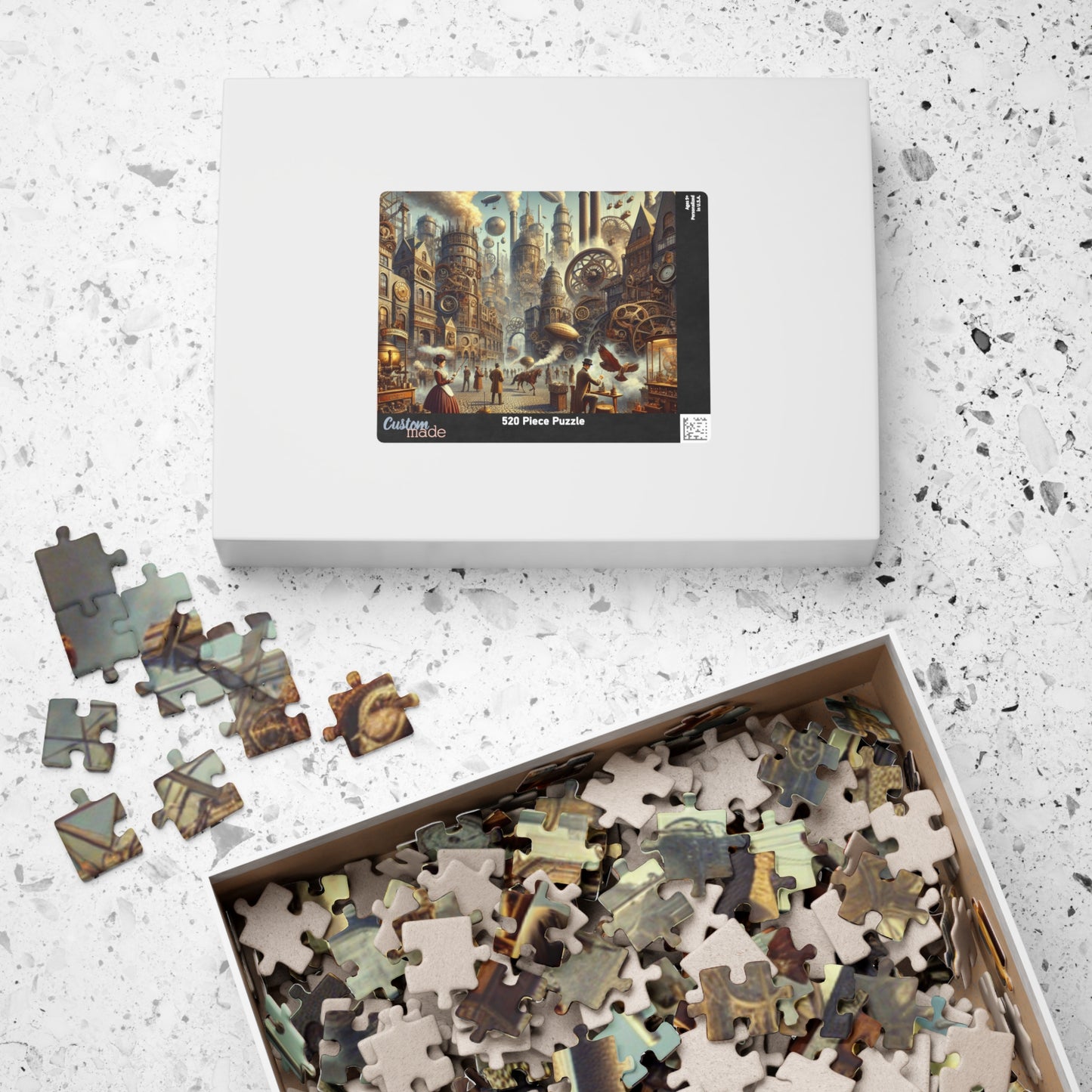 Steampunk City Puzzle - Relaxing 110/252/520/1014 Pieces, Perfect Gift for Adults, Family Game Night, Home Décor, Unique Art