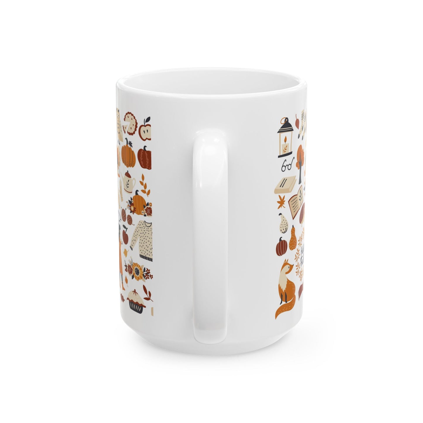 Cozy Autumn Ceramic Mug, Fall Coffee Cup, Pumpkin Spice Gift, Seasonal Kitchen Decor, Cute Fox Design, Perfect For Fall Celebrations