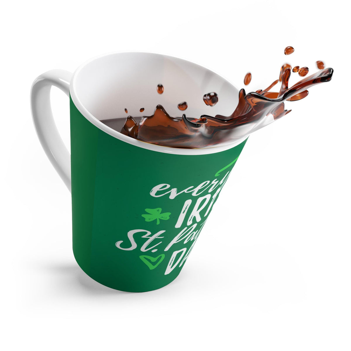 St. Patrick's Day Latte Mug | Everyone's Irish | Green Ceramic Coffee Cup, Holiday Gift, Irish Celebration, Kitchen Decor