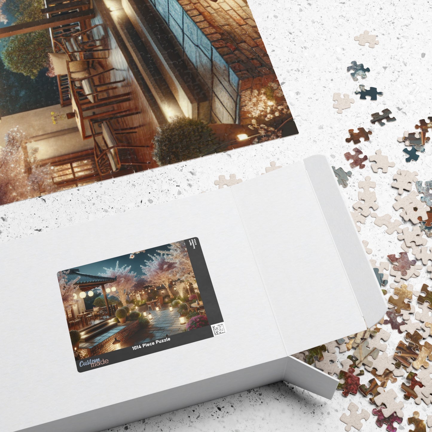 Midnight Blossom Porch-Cherry Blossom Jigsaw Puzzle