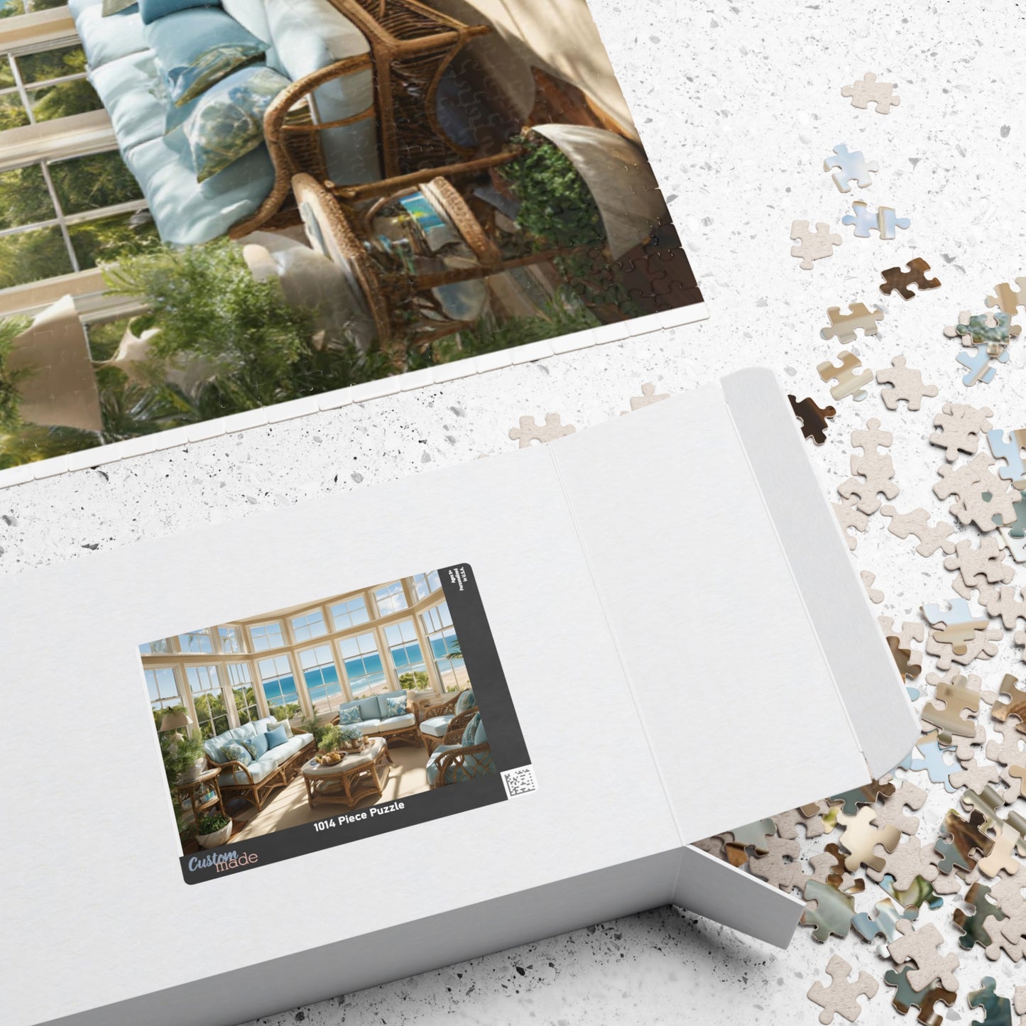 Coastal Retreat: A Breezy Sunroom by the Sea Puzzle - 110, 252, 520, 1014-piece | Ocean View Puzzle | Relaxing Décor