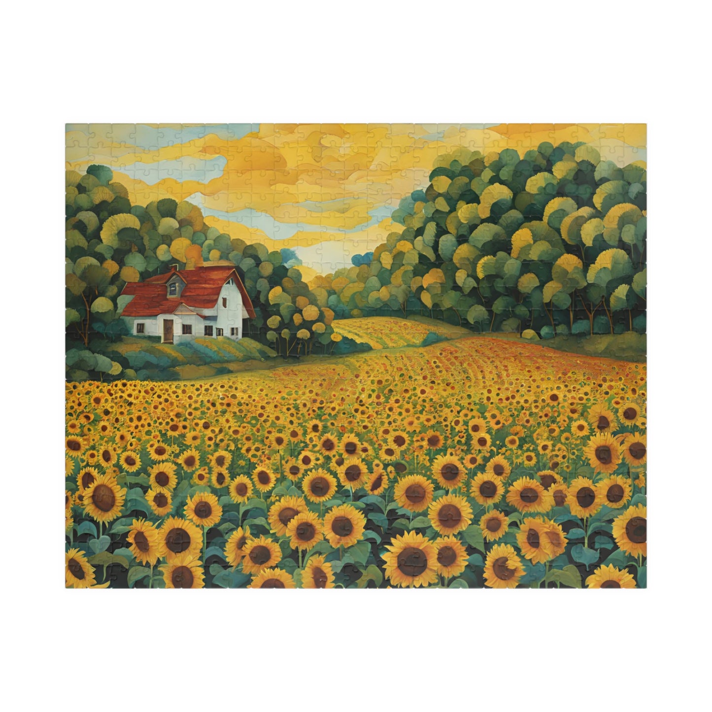 Sunflower Serenity A Countryside Escape Puzzle, 110, 252, 520, 1014-piece