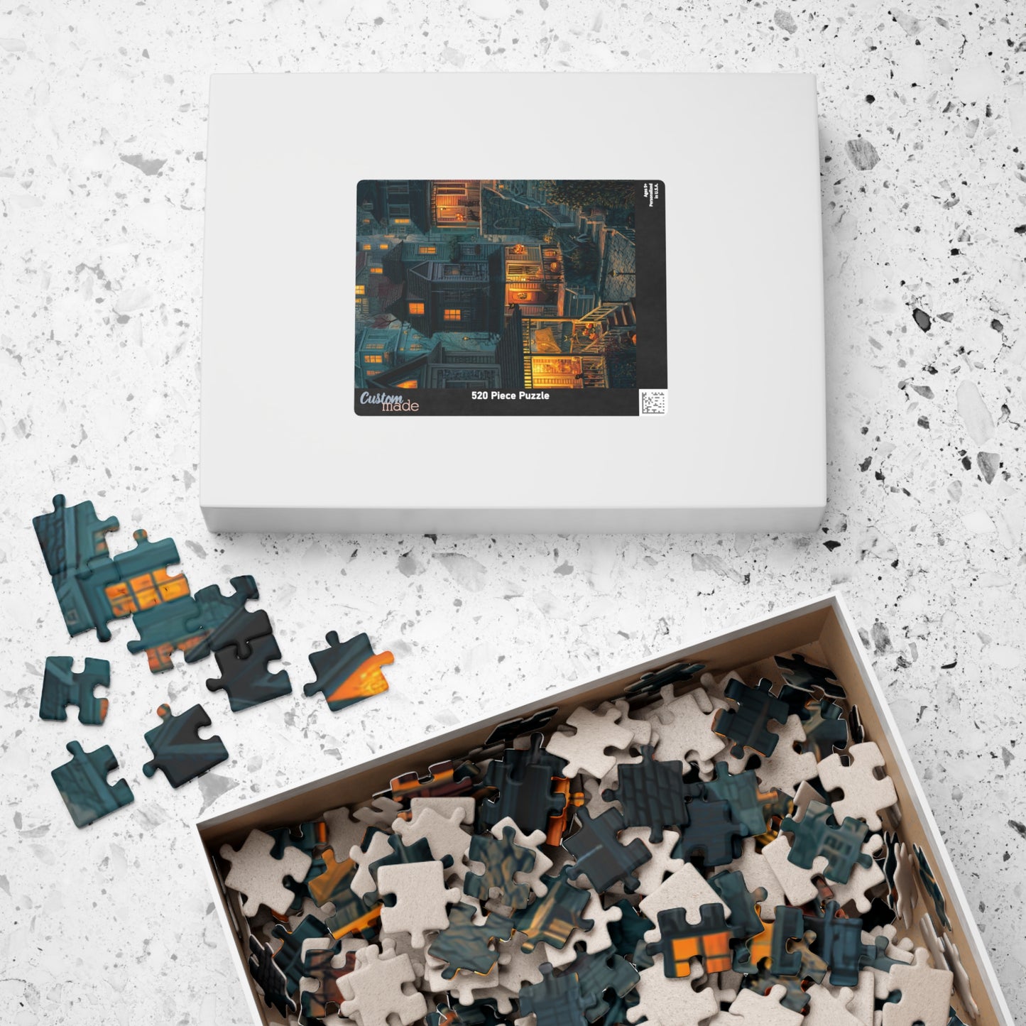 Creepy Town on Halloween Night Puzzle, Spooky Haunted Jigsaw for Family Game Night & Seasonal Fun, 110-1014 Piece Jigsaw Puzzle