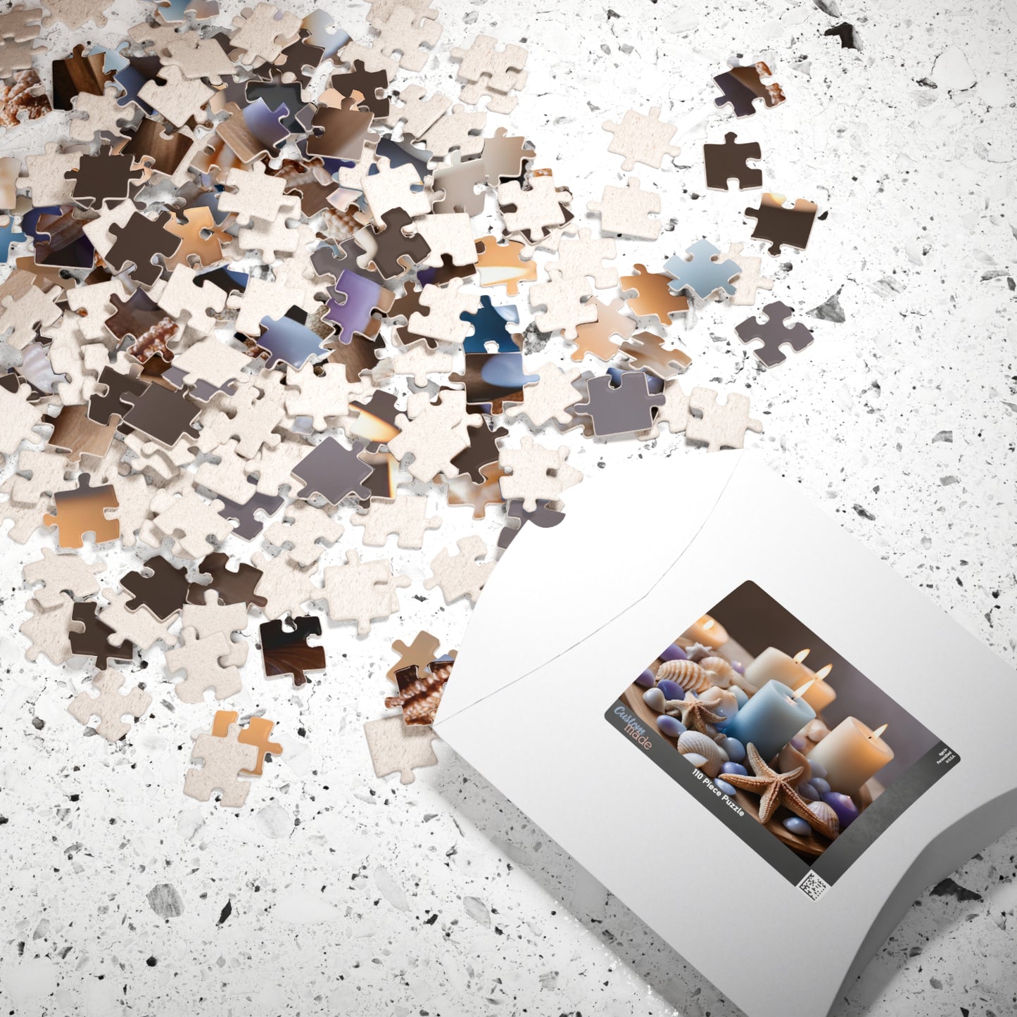 Coastal Charm: Seashell & Candle Serenity Puzzle (110, 252, 520, 1014-piece)
