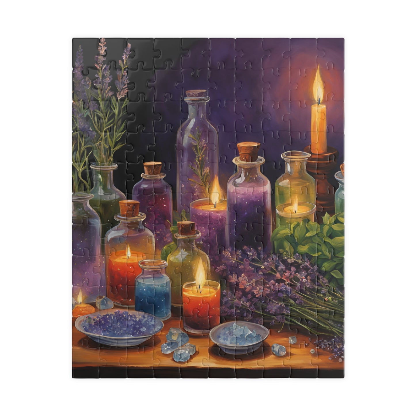 Candles & Crystals: The Enchanted Flame Puzzle (110, 252, 520, 1014-piece), Candles and crystals mystical puzzle with energy and magic