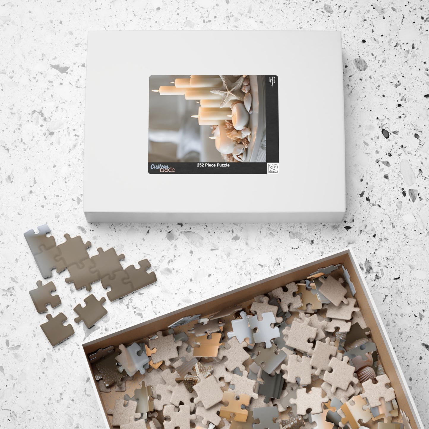 Coastal Elegance: Candles, Starfish & Seashells Puzzle, 110-1014 pieces, Relaxing Home Activity, Perfect Gift for Puzzle Lovers, Cozy Decor