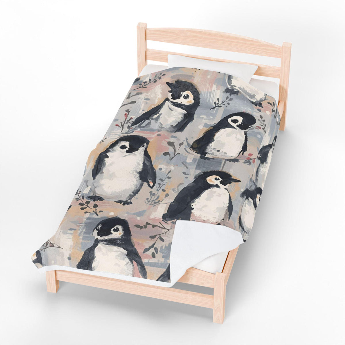 Whimsical Penguin Velveteen Plush Blanket | Adorable Winter Throw | Cozy Soft Blanket Gift | Cute Penguin Decor | Warm Plush Fleece Blanket