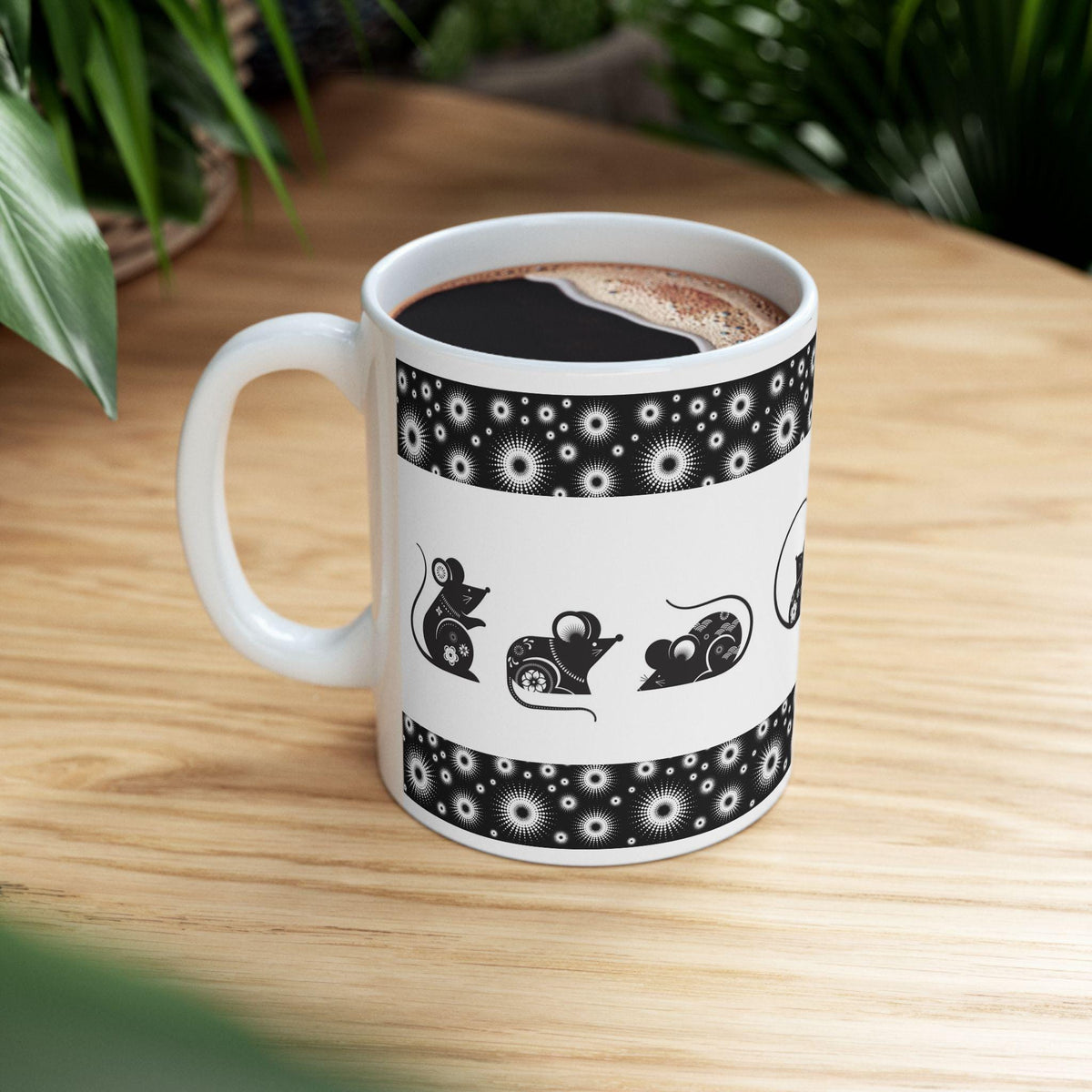 Whimsical Mouse Moments Ceramic Mug, Gift for Animal and Mouse Lovers, Perfect for Birthdays, 11oz and 15 oz Mugs