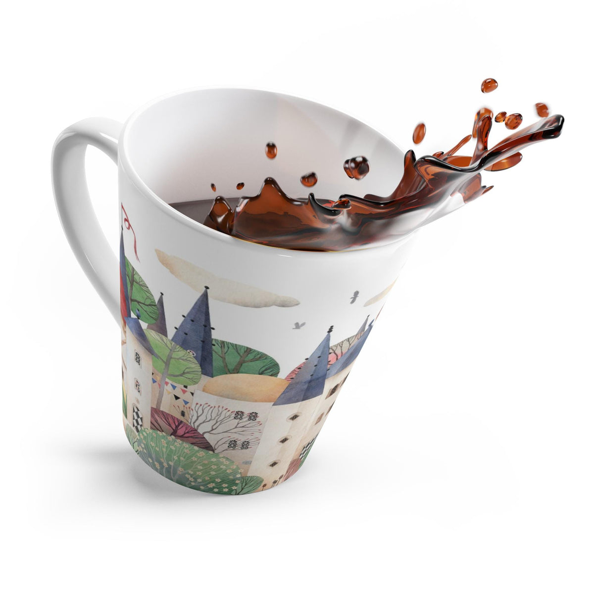 Whimsical Castle Latte Mug | Cozy Coffee Cup, Unique Gift for Tea Lovers, Home Decor, Birthday Present, Artwork Mug