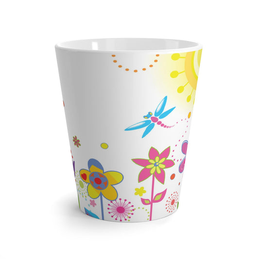 Colorful Floral Latte Mug, Vibrant Coffee Cup, Flower Design Drinkware, Gift for Garden Lovers, Spring Decor