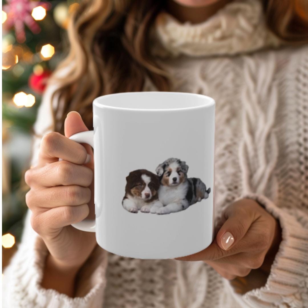 Australian Shepherd Mug | Cute Dog Coffee & Tea Cup for Aussie Lovers, 11oz Ceramic Mug, Aussie Lover Gift