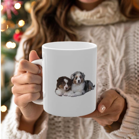 Australian Shepherd Mug | Cute Dog Coffee & Tea Cup for Aussie Lovers, 11oz Ceramic Mug, Aussie Lover Gift