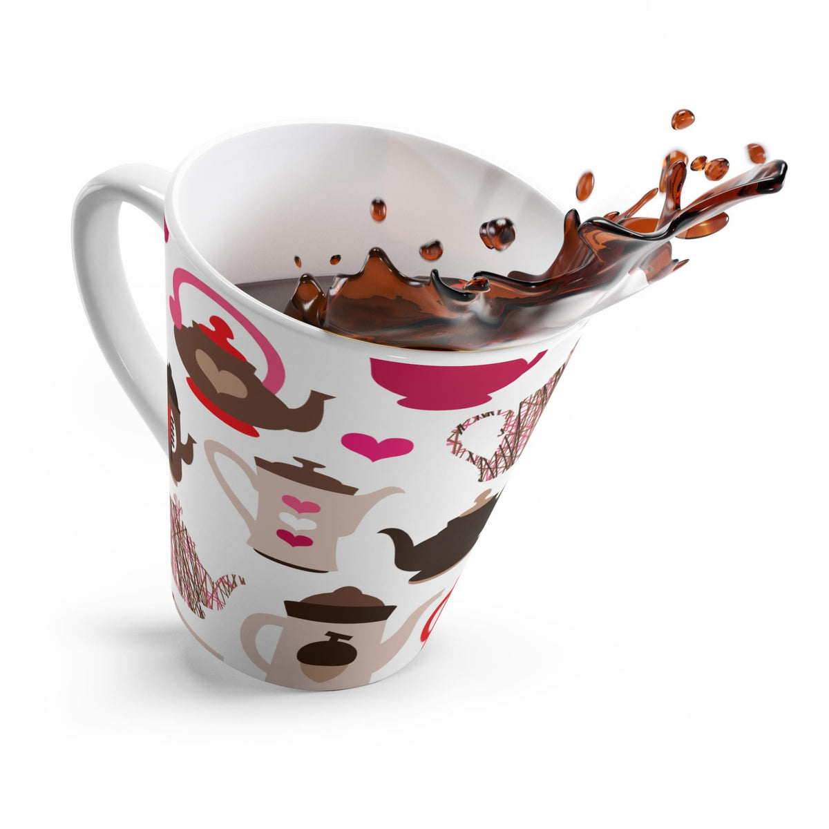 Whimsical Teapot Latte Mug - Perfect for Tea Lovers, Cozy Evenings, Gift for Friends, Mother's Day, Kitchen Decor, 12oz mug