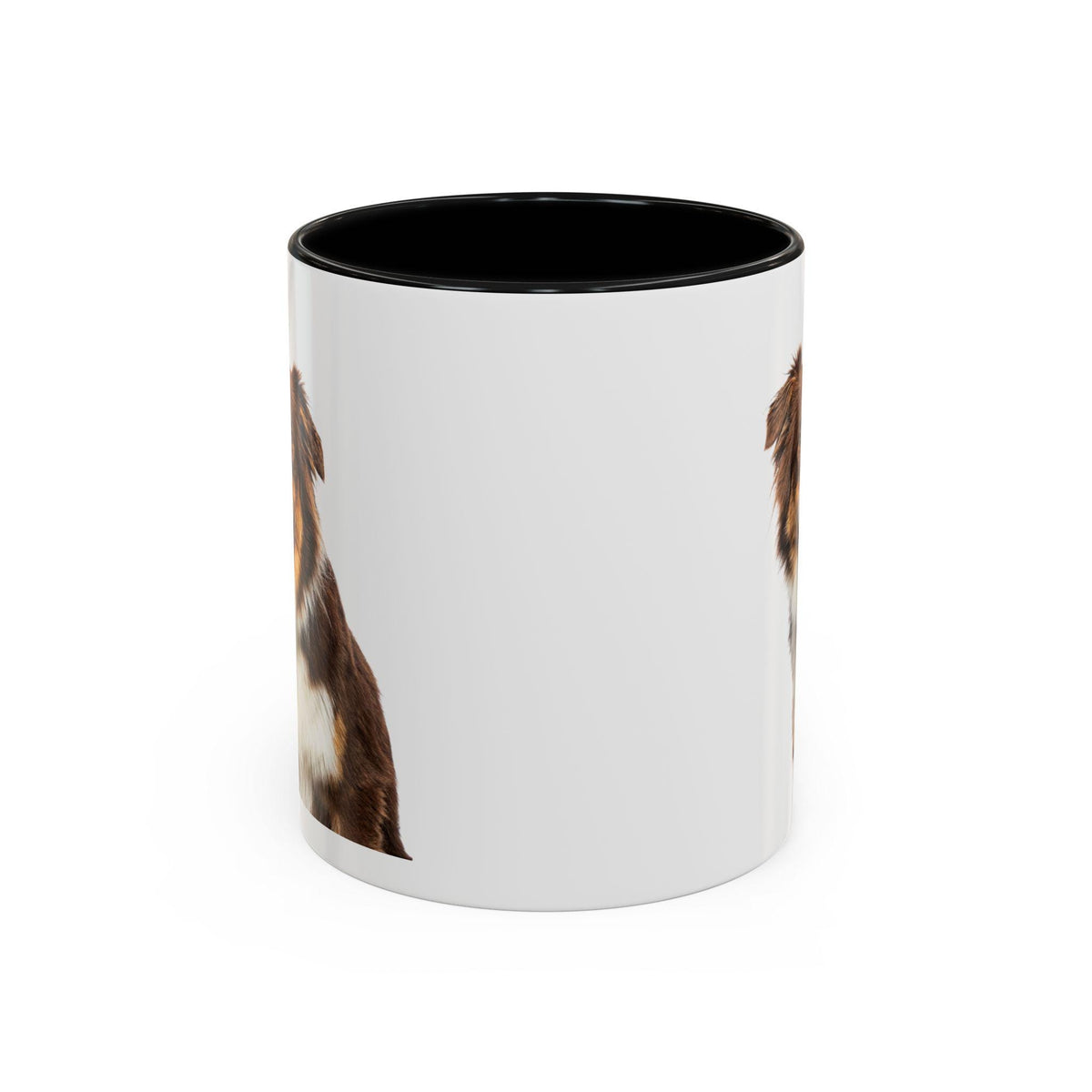 Red Merle Australian Shepherd Mug | Aussie Dog Coffee & Tea Cup | Color Accent Ceramic Gift for Dog Lovers, 11oz and 15oz Mugs