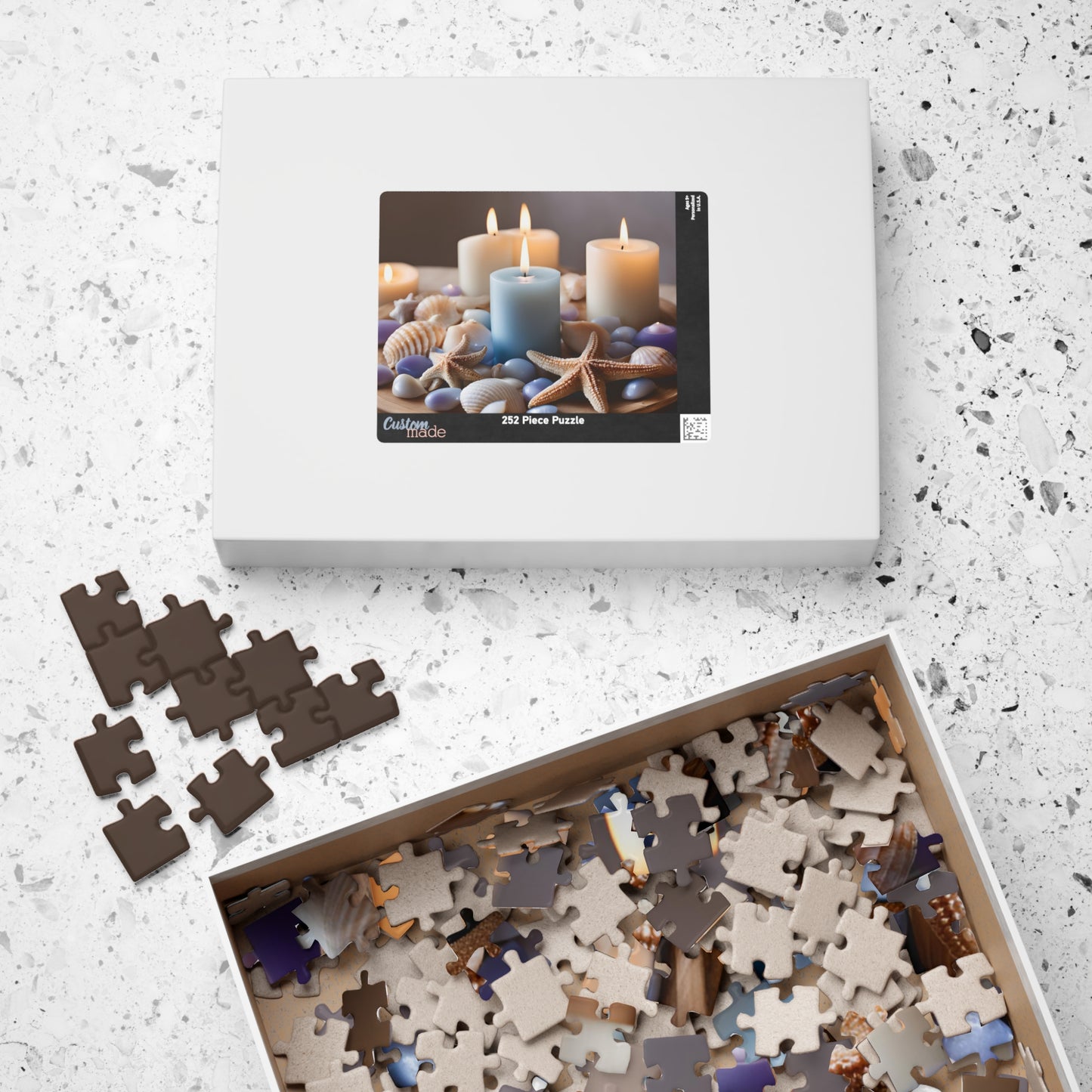 Coastal Charm: Seashell & Candle Serenity Puzzle (110, 252, 520, 1014-piece)