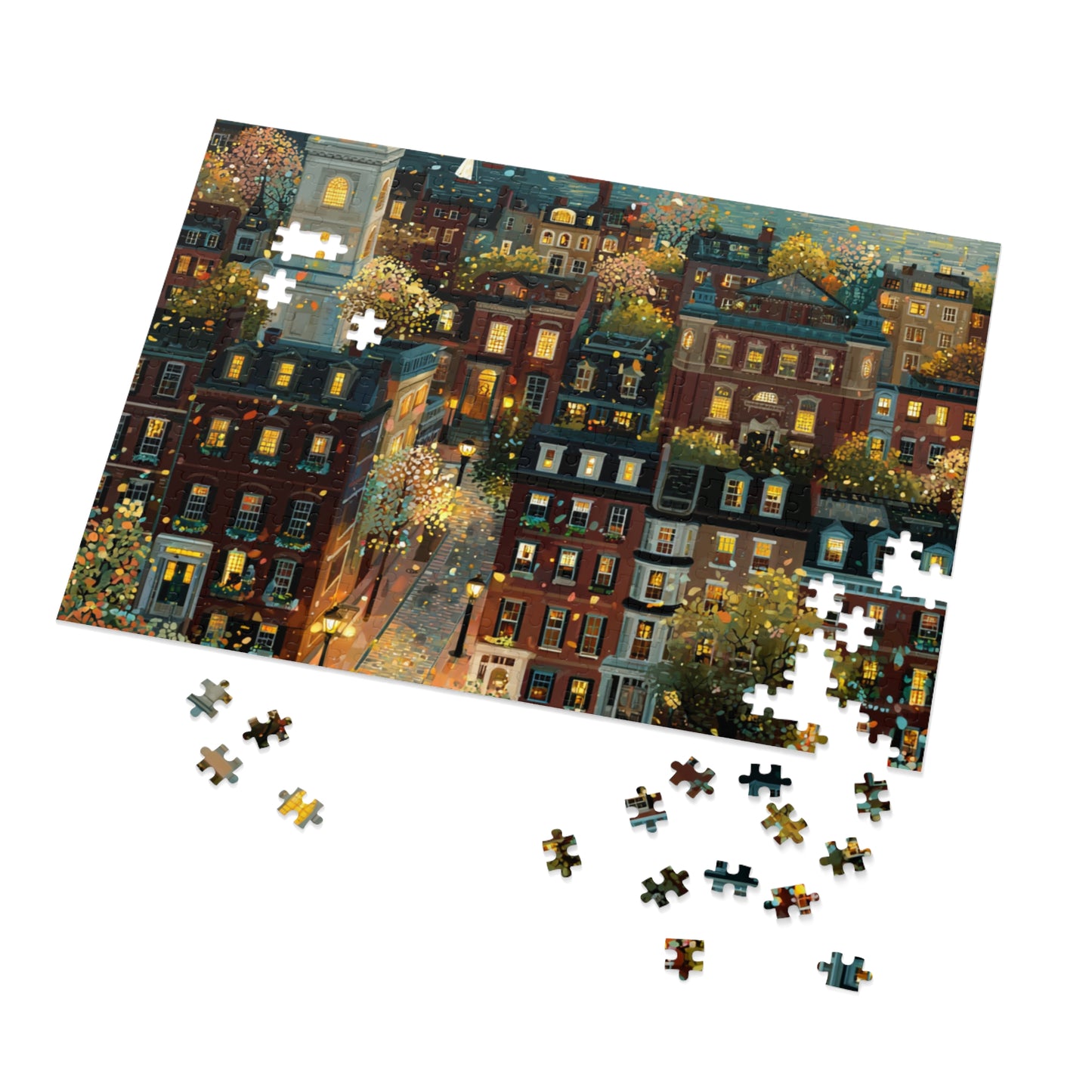 Whimsical Boston Puzzle – A Magical New England Adventure Jigsaw Puzzle with Tin