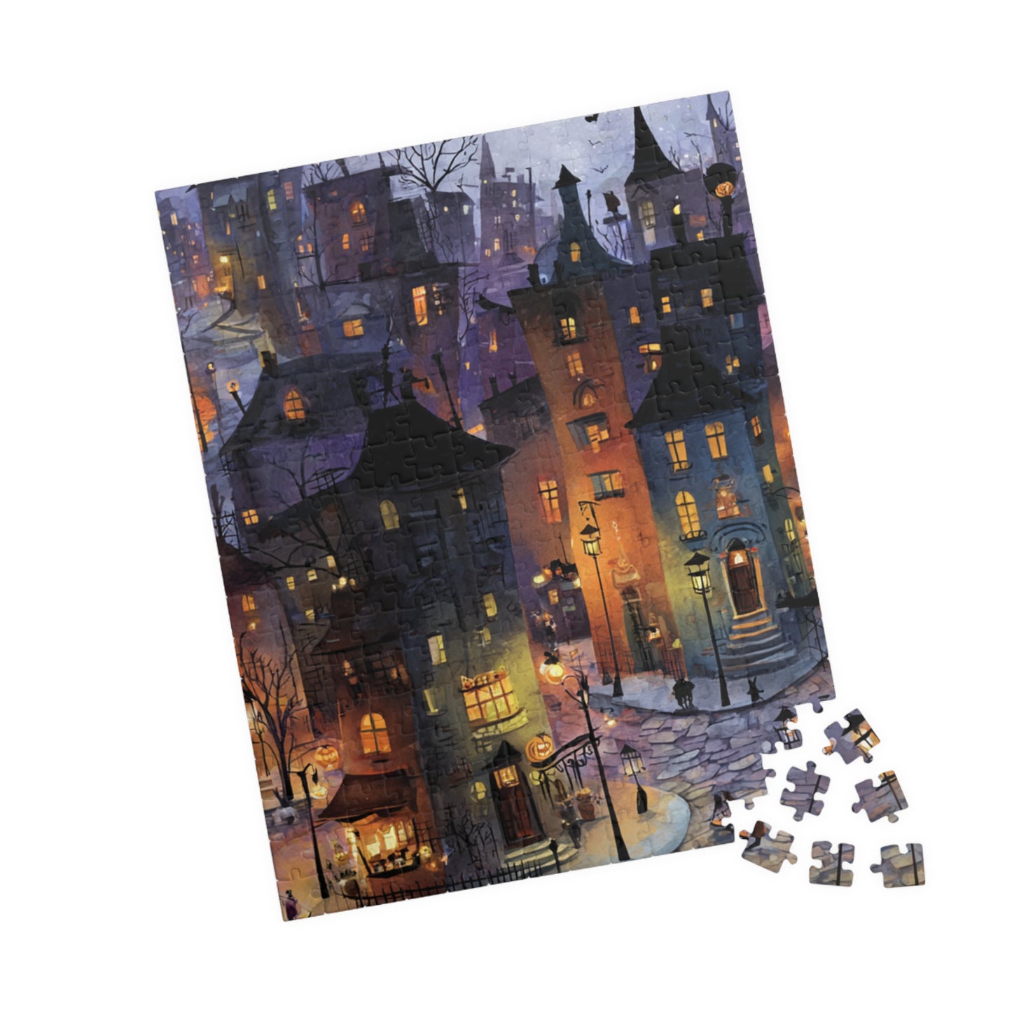 Spookington Village Puzzle Collection, Trick-or-Treaters & Creepy Halloween Village Jigsaw Puzzle, 110 | 252 | 520 | 1014-piece
