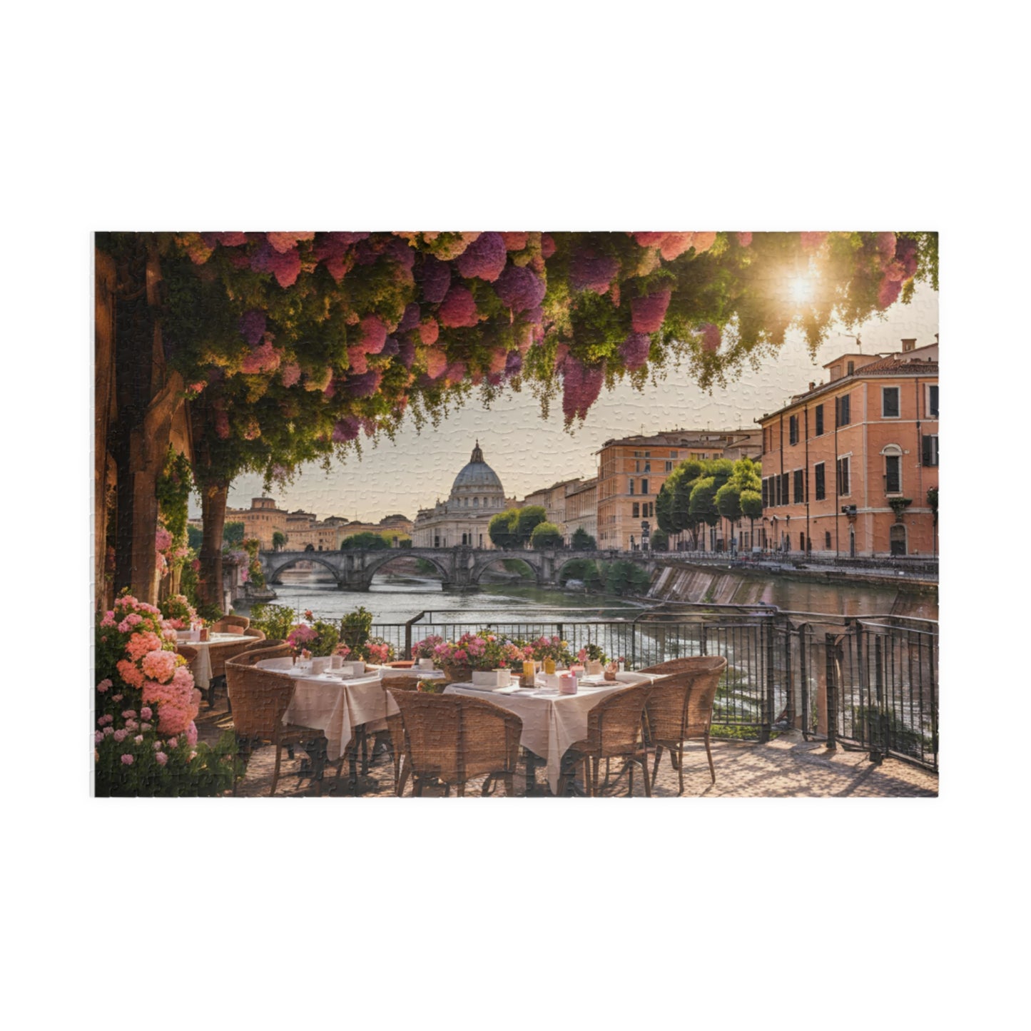 Charming Italian Restaurant Puzzle - 110, 252, 520, 1014-piece, Relaxing gift, Family fun, Perfect for puzzle lovers, Cozy