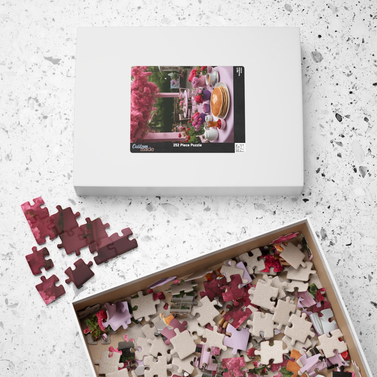 Pink Floral Café: Pancake Breakfast Bliss Puzzle - 110, 252, 520, 1014 Pieces