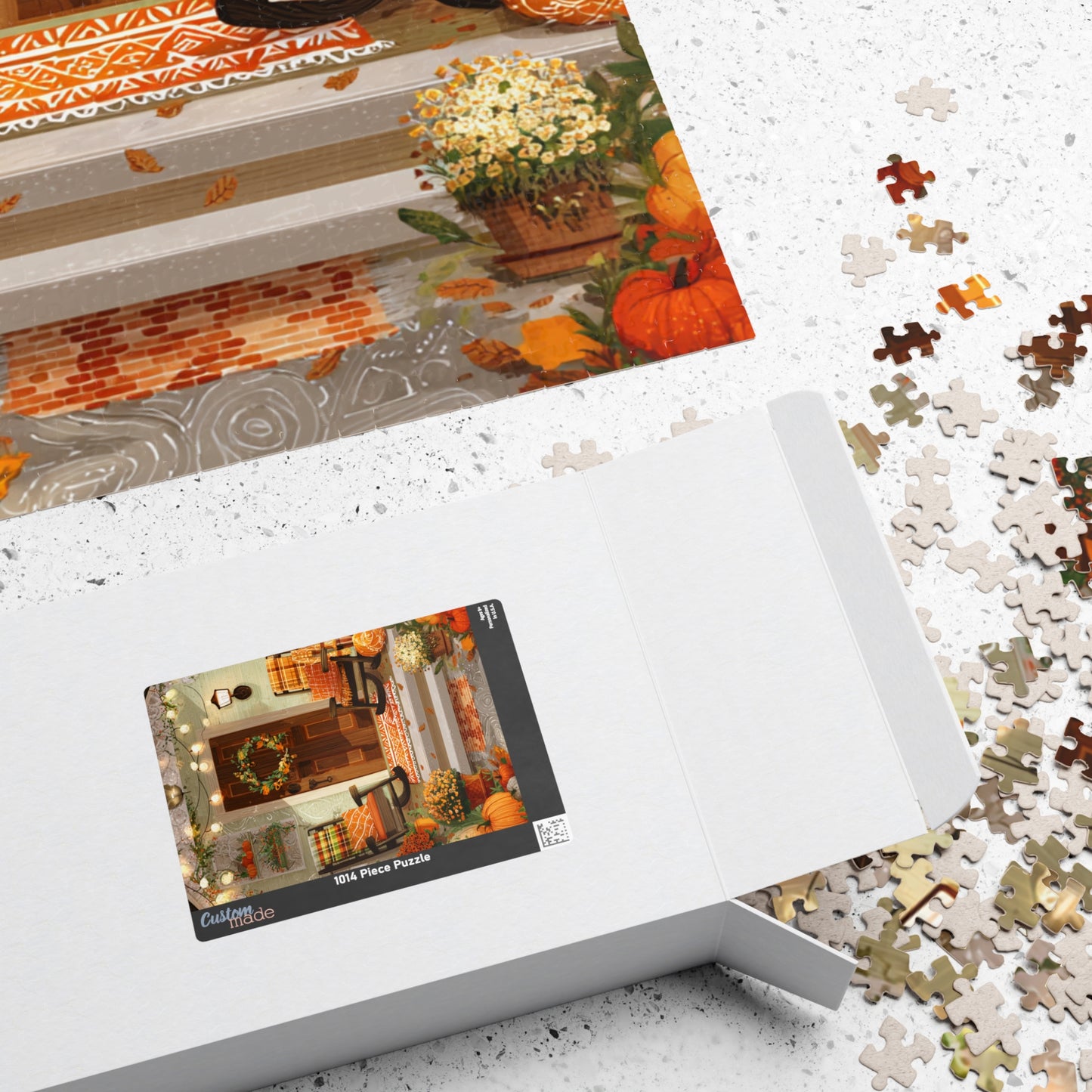 Autumn Porch Puzzle — 520/1014-Piece Fall Jigsaw with Cozy Harvest Doorway Scene