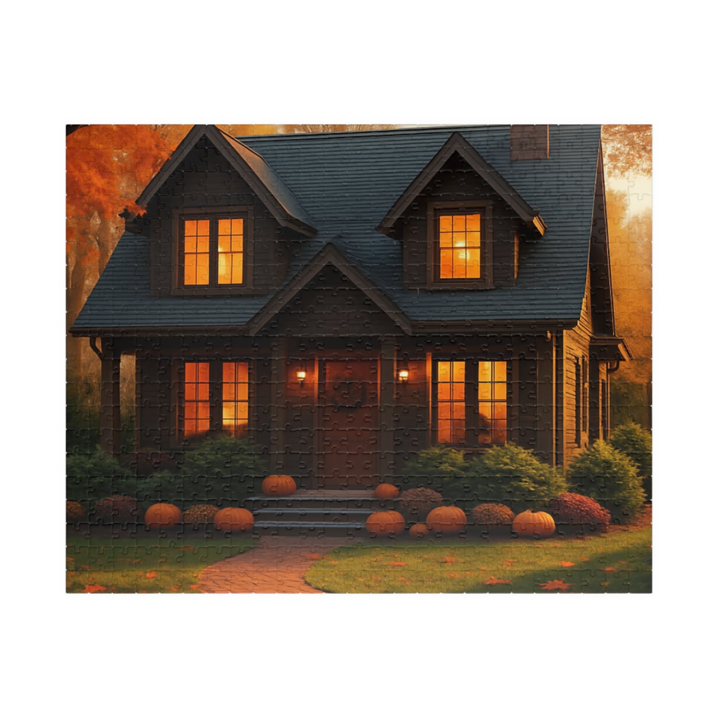 Autumn Cottage Jigsaw Puzzle – Cozy Pumpkin House 252/520/1014 pcs