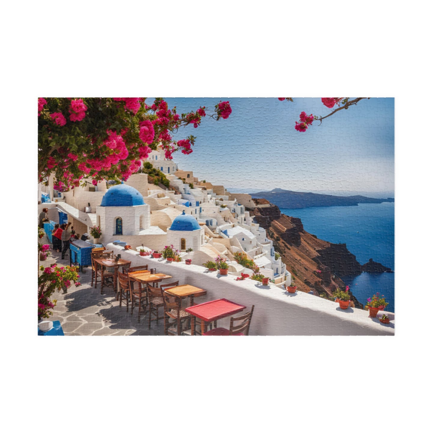 Santorini Scenic Puzzle - 110, 252, 520, 1014-piece, Perfect gift for travel lovers, Home decor, Family game night, Mindfulness activity,