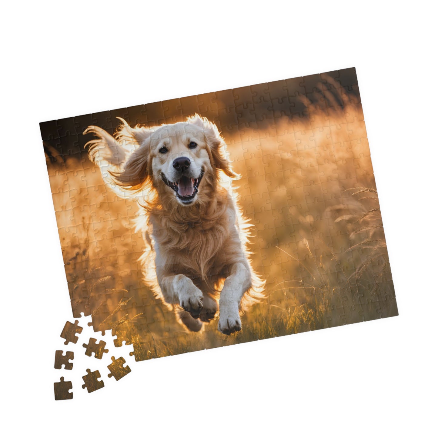 Golden Retriever Puzzle - Joyful Pet Jigsaw Game, Animal Lovers Gift, Family Fun Activity, Dog-Themed Home Decor