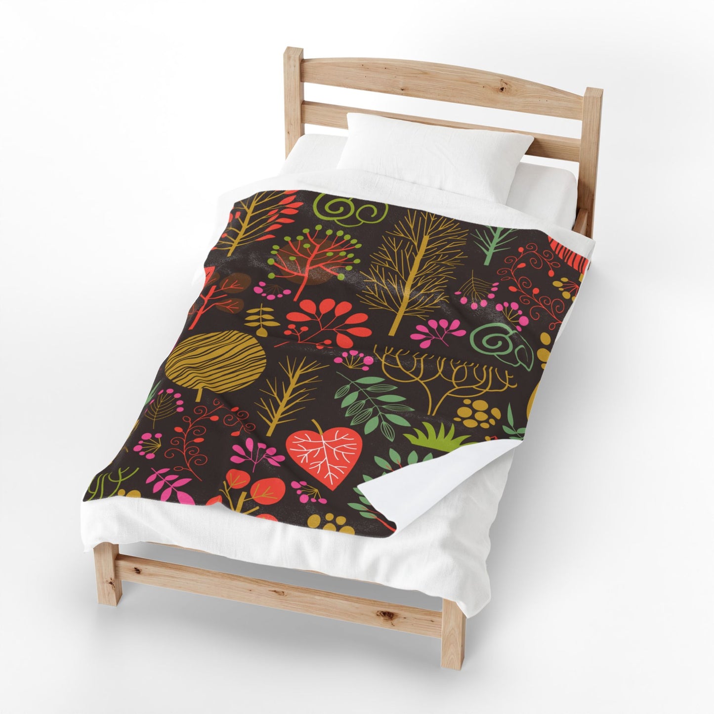 Floral Forest Velveteen Plush Blanket