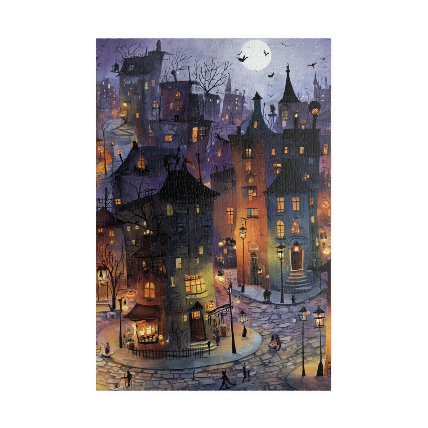 Spookington Village Puzzle Collection, Trick-or-Treaters & Creepy Halloween Village Jigsaw Puzzle, 110 | 252 | 520 | 1014-piece
