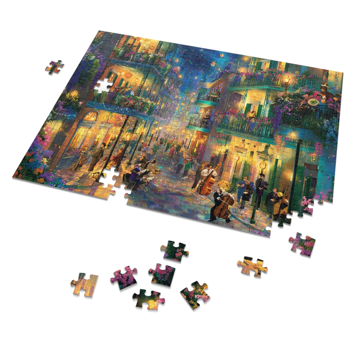New Orleans Jazz on the Street Jigsaw Puzzle with Tin