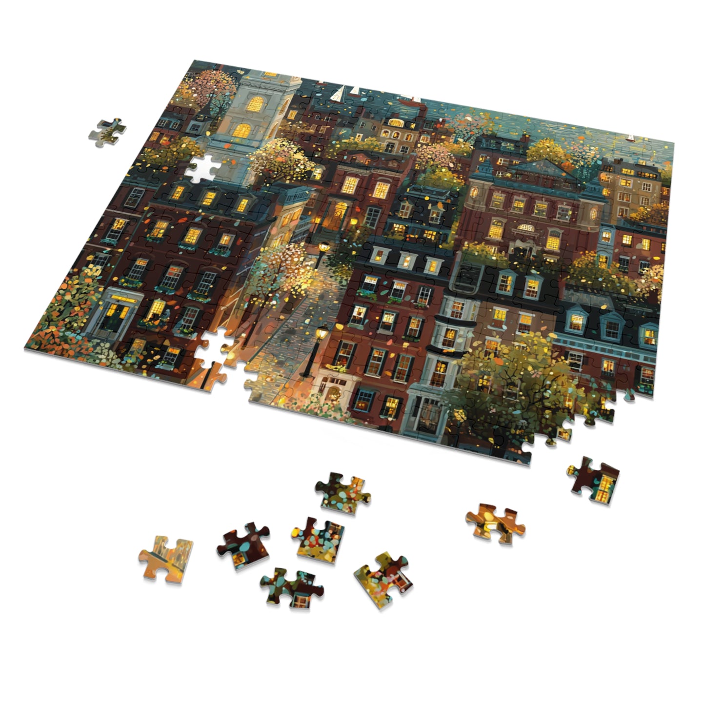Whimsical Boston Puzzle – A Magical New England Adventure Jigsaw Puzzle with Tin